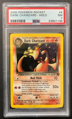 2000 Pokemon Rocket Dark Charizard Holo PSA 7 Near Mint Rare Card 4/82 Vintage 4