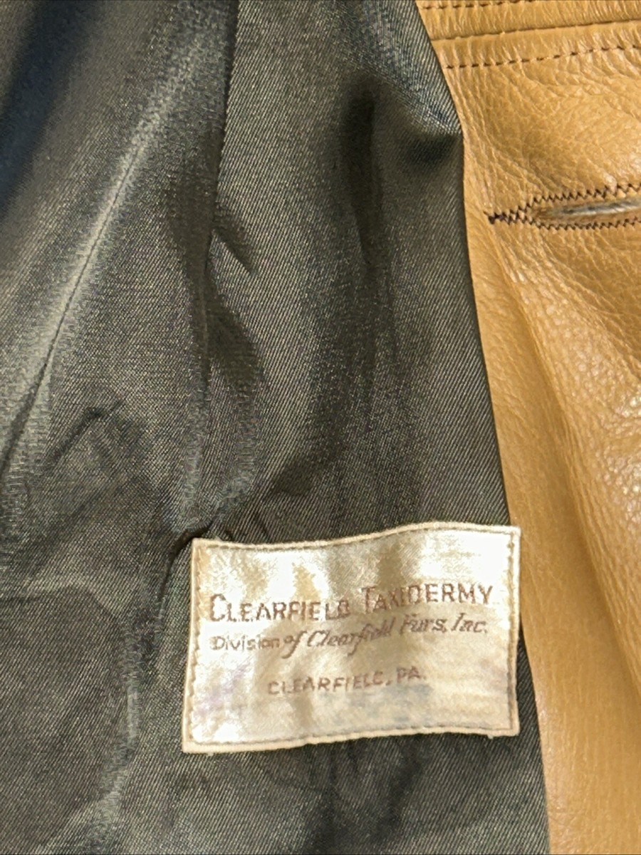 Vintage CLEARFIELD TAXIDERMY, Buckskin Tan Leather, Soft Leather 4