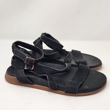Chaco Women Rose Black Leather Gladiator Sandals Flats Size 8 Comfort Shoes