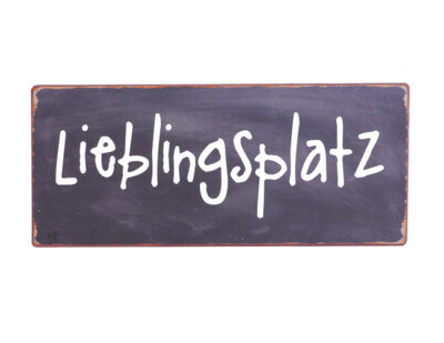Edelstahl Wandschild „Lieblingsplatz“ – Made In Germany, Verschiedene Größen