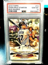 2018 GIANCARLO STANTON #13 MLB..AWARDS ( MVP ) PSA GEM 10 PRISTINE.
