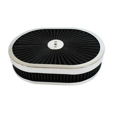 12 Oval Air Cleaner Set Super Flow Chromeblack Hot Rod Chevy Ford Mopar