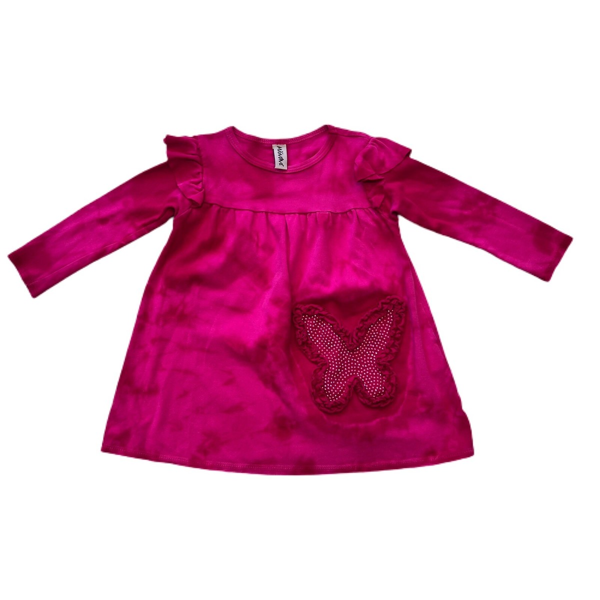 Mignone Little Girls Toddler Dress Sz 24 Months Fuchsia Pink LS