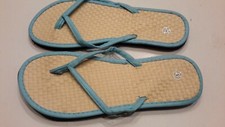 Unbranded Womens Size S Thong Sandals Flip Flops Beige/Blue NWOT