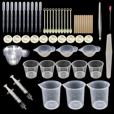 66 PCS Epoxy Resin Tools Kit, Silicone Mold Tool Included Measuring Cup, Sili...