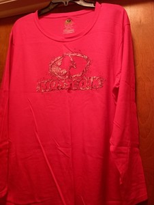 NWOT Mossy Oak Pink Long Sleeve Cotton T-Shirt 2XL Casual Comfortable