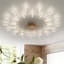 Modern Fireworks Design Flush Mount Ceiling Light,for Bedroom 30 Heads Gold