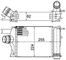 MAHLE CI 497 000S Ladeluftkühler LLK für RENAULT Clio IV Schrägheck (BH) Turbo