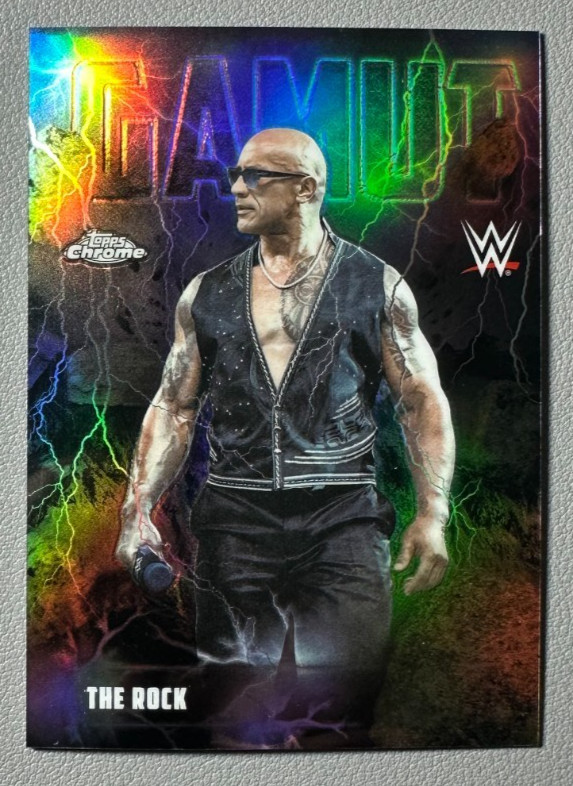 2026 Topps Chrome WWE Gam-20 The Rock Gamut Refractor Insert Case Hit SP