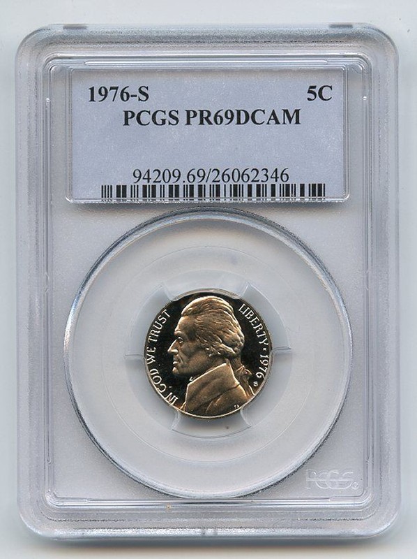 1976 S 5C Jefferson Nickel Proof PCGS PR69DCAM