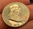 1957 franklin half dollar Proof Silver Coin