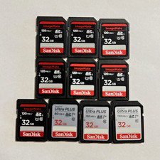 10 SanDisk Ultra PLUS 32GB SDHC UHS-I Class 10 High Speed Memory Card Lot