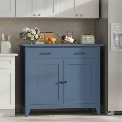 Modernes Sideboard Coastal Blue 91 cm mit 2 Schubladen & 2 Türen MDF