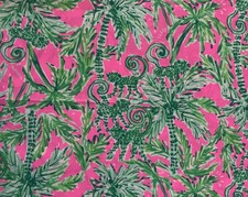 Lilly Pulitzer Cotton Poplin Fabric Prosecco Pink Hangin Around 1YD 36" X 57"