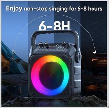 Portable Bluetooth Karaoke System K9-M Black w/ 2 Wireless Microphones
