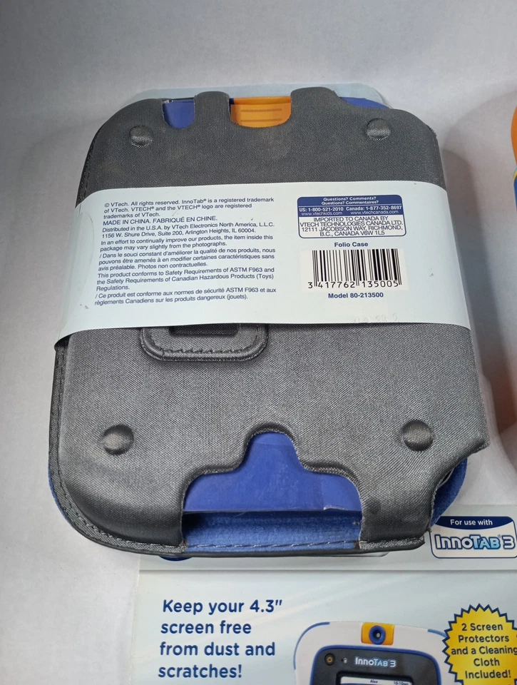 Innotab 3 Silver Folio & Gel Skin Protective Case W/ Screen Protectors Vtech  - Image 3 of 4