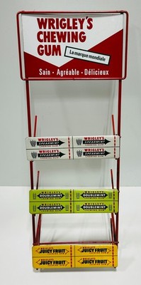 Vintage 1980s Wrigley's Chewing Gum Advertising Store Display Metal Rack Spanish