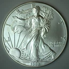 1998 BU American Silver Eagle Dollar Uncirculated ASE Coin as shown