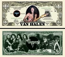 ✅ Pack of 5 Van Halen Rock Music 1 Million Dollars Collectible Novelty Money ✅