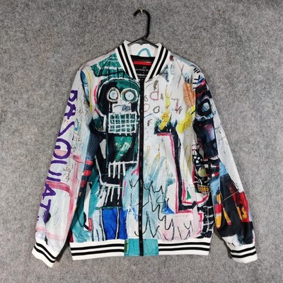 Members Only Jean-Michel Basquiat Jacke Gr. Medium weiß Windbreaker Graffiti