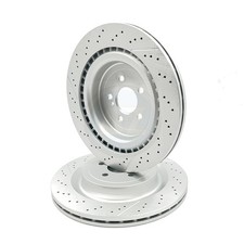 FOR MERCEDES AMG GT 63 DRILLED GROOVED REAR BRAKE DISC PAIR 360mm COATED 18-21