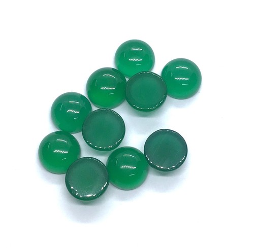 Piedras preciosas sueltas de ónix verde natural cabujón trasero plano redondo para hacer joyas - Imagen 7 de 14