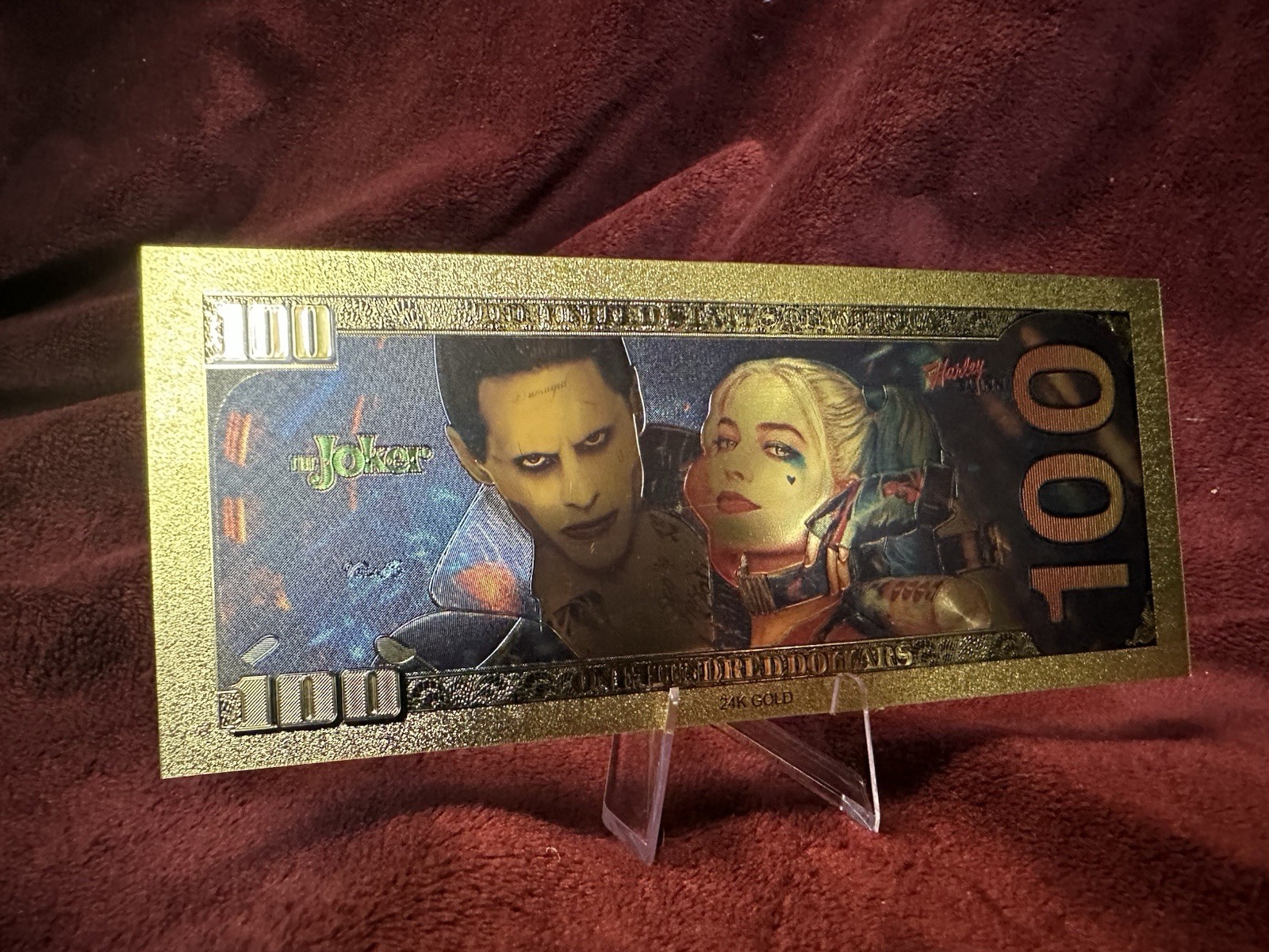 The Joker $100 Novelty Gold Foil Bill – Novelty Bill , Jared Leto Design