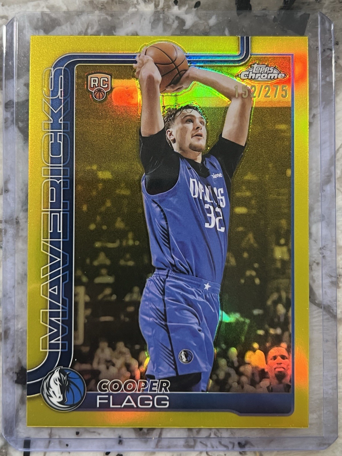 2025-26 Topps Chrome Cooper Flagg #251 True Yellow Refractor Rookie RC /275