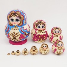10 Pieces Stacking Nesting Dolls Set Russian Matryoshka