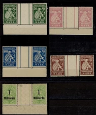 Germany Bavaria set of revenues 1920-23 gutter pairs MNH fiscal