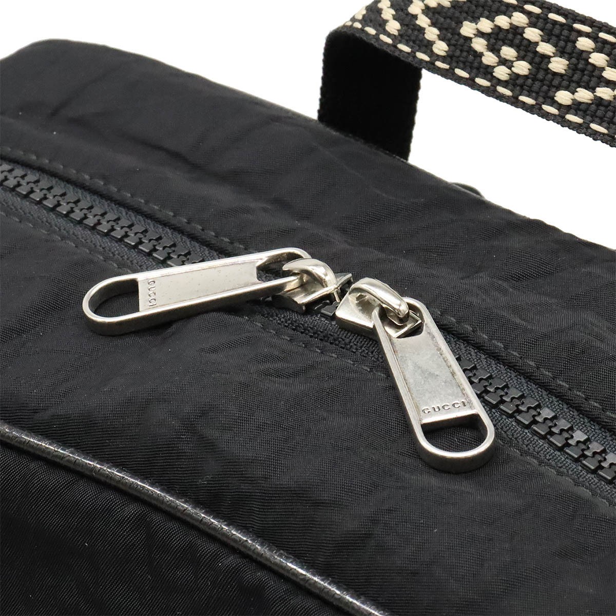 Gucci Terry Cross Patch Backpack Nylon Leather Bl… - image 6