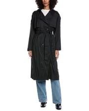 Moncler Deva Long Trench Coat Women's Black 0