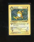 1999 1ST EDITION Pokemon Base Set Shadowless Raichu 14/102 Holo Foil Rare