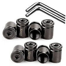 8 Pack Locking Tire Valve Stem Caps Auto Wheel Tyre Air 8 Pack Bullet/Black