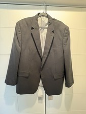Croft  Barrow Men's Blazer Jacket 2 Button Sport Coat Size 46R Dark Gray Solid