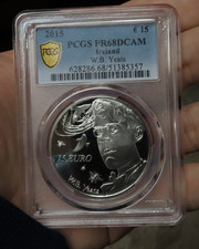 Ireland 2015 15 Euro/ W. B. Yeats/ Km86 / PCGS PR68DCAM / Gorgeous Silver Proof!