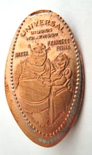 UNIVERSAL STUDIOS Hollywood - Shrek & Fiona -- elongated zinc penny