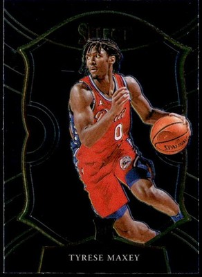 2020-21 Panini Select #81 Tyrese Maxey Blue Rookie E1