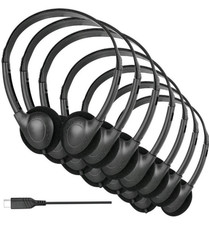 USB C Headphones Bulk 12 Pack for Kids Classroom School Black NEW