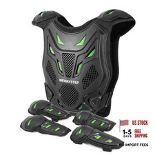 Kids Dirt Bike Gear Motorcycle Armor Vest Suit, Thickened Heavy Duty Green