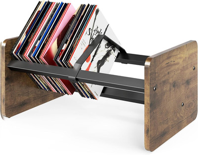 Record Player Stand with Vinyl Storage Shelf, Wooden Record Display,Vinyl Record