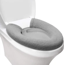 Toilet Seat Cover,Bathroom Soft Thicker Warmer with Snaps Fixed Stretchable Wash