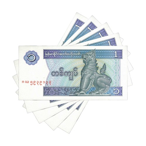 Kyat Banknote Collection Myanmar 1996 1 Kyat Banknotes Lot Of 5 New | eBay Australia