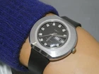 Vintage Windup 1974 Timex UFO Watch Mens Chunky - Black Dial