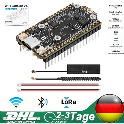 LoRa V4 ESP32 WiFi Development Board V4 + IPX Antenna for Meshtastic DHL 868MHz