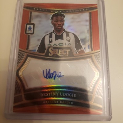 2024-25 Panini Select Destiny Udogie Udinese Red Serie A Red Auto SP