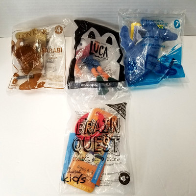 McDonald s Disney Luca Lion King Whale Toy Lot + Chick-fil-A Brain Quest NEW