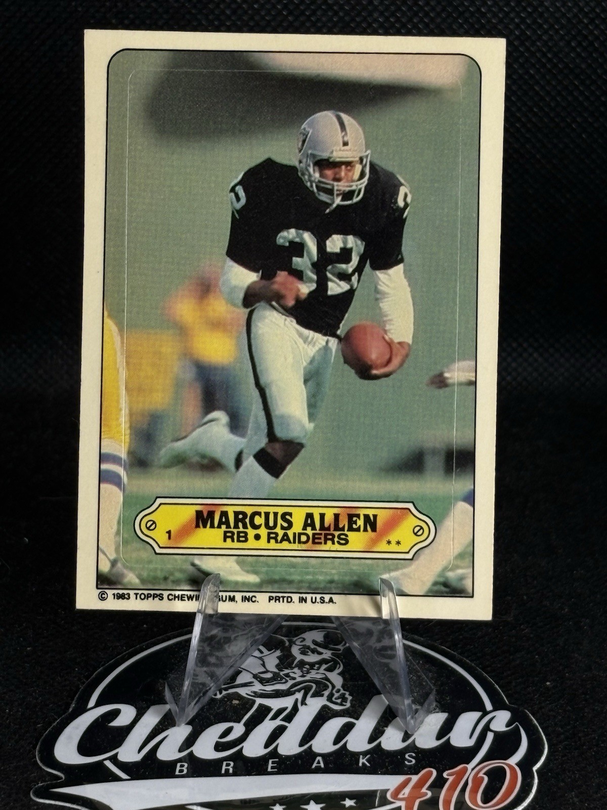 1983 Topps Football Sticker #1 - Marcus Allen - Los Angeles Raiders