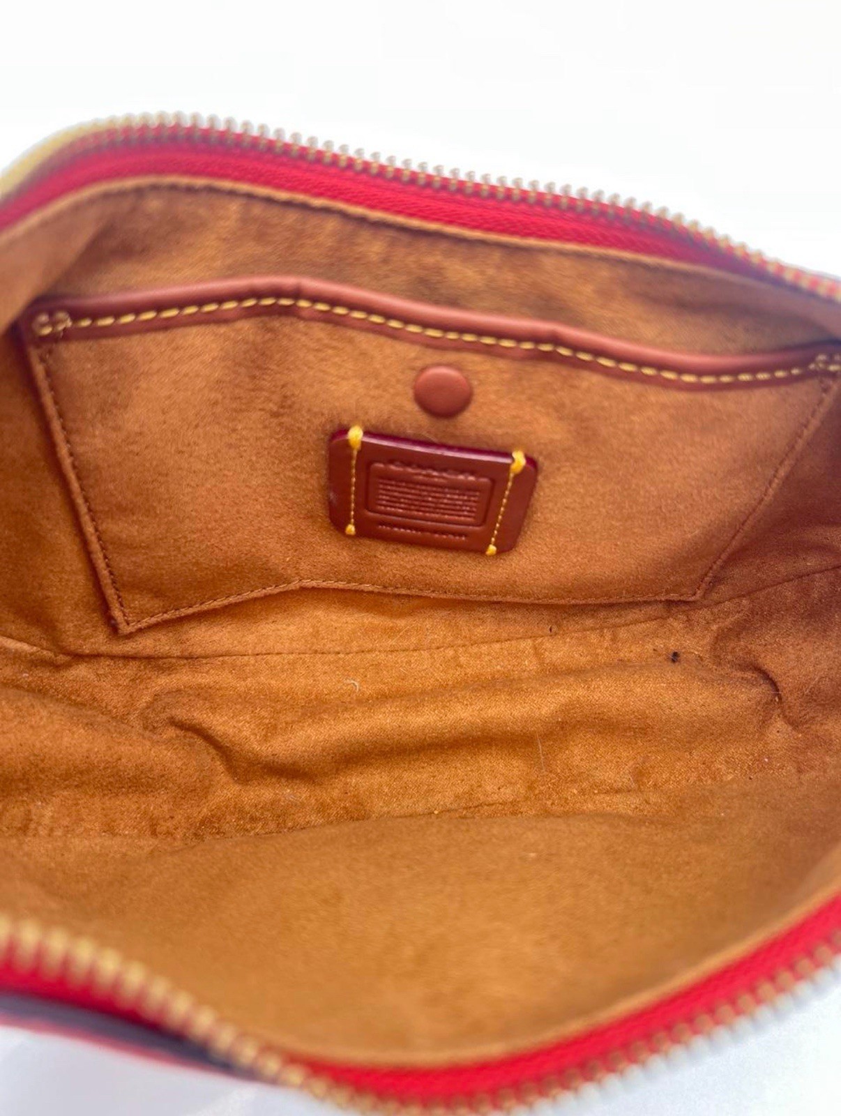 Coach CC439 Luna Red Soft Pebble Leather Crescent Shoulder Hobo Bag Purse image 4