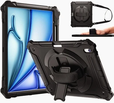ZTOTOPCASE iPad Air 13 Inch Case M3 2025/M2 2024 360° Rotating Stand,Hand-Shoulder Straps